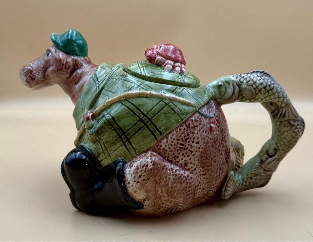 Vintage 1993 OCI Omnibus Fisherman Figural Teapot Sri Lanka